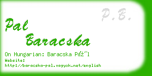 pal baracska business card